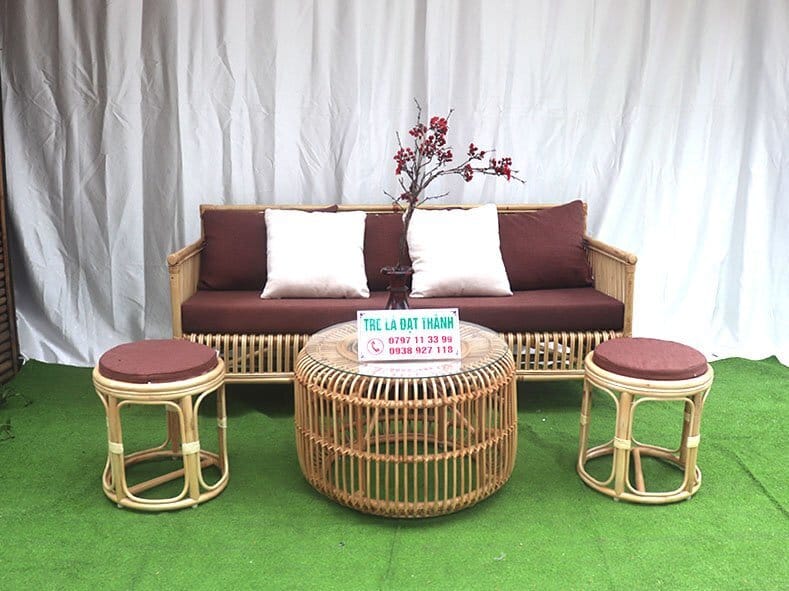 Bàn Ghế Song Mây - BGSM018